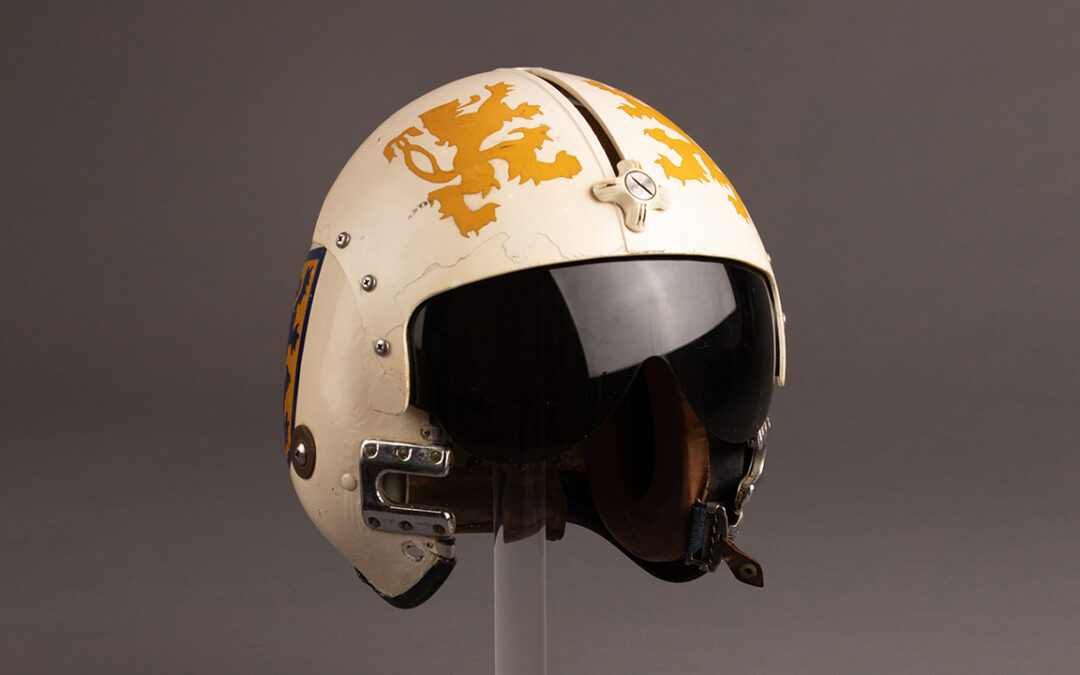 United States Navy flight helmet worn by Joseph B. Gatewood
